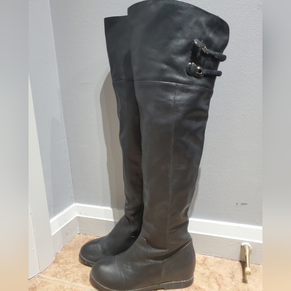 FONDBERYL- LEATHER OVER THE KNEE BOOTS - Picture 1 of 5